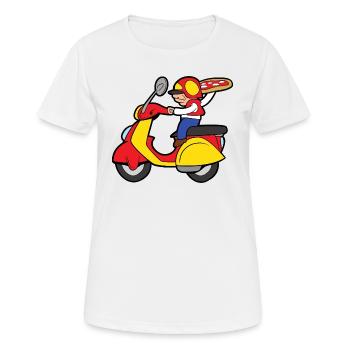 Livraison de pizza livraison boulangerie pizzeria - T-shirt respirant Femme - blanc - Devant - AI Model Female 172 dark (172cm)