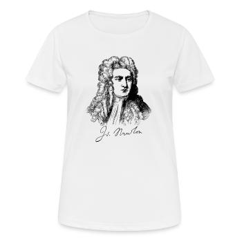 Isaac Newton Physik Physiker Portrait Bild - Frauen T-Shirt atmungsaktiv - Weiß - Vorne - AI Model Female 172 dark (172cm)