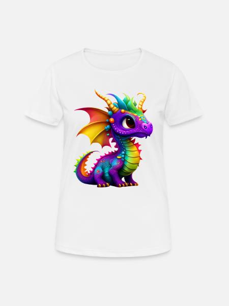 Süßer kleiner Drache - Frauen T-Shirt atmungsaktiv - Weiß