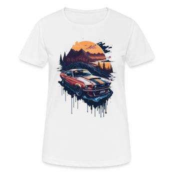 Klassischer Sportwagen - Frauen T-Shirt atmungsaktiv - Weiß - Vorne - AI Model Female 172 dark (172cm)
