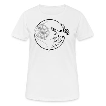 French horn folk music wind music wind instruments gift idea - Women's Breathable T-Shirt - white - Front - AI Model Female 172 dark (172cm)