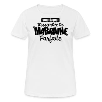 voici à quoi ressemble la marraine parfaite - T-shirt respirant Femme - blanc - Devant - AI Model Female 172 dark (172cm)