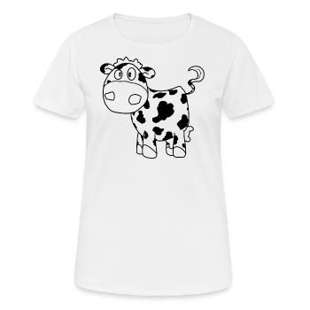 vache - T-shirt respirant Femme - blanc - Devant - AI Model Female 172 dark (172cm)
