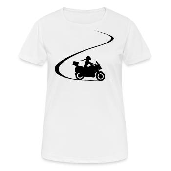 Tourer Motocycliste Biker Biker - T-shirt respirant Femme - blanc - Devant - AI Model Female 172 dark (172cm)