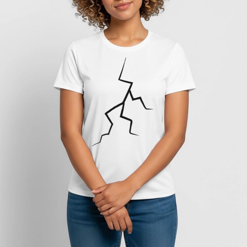 Lightning Icon Weather Thunderstorm Women's Breathable T-Shirt