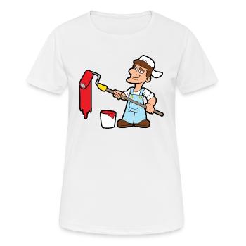 Maler Tapezierer Handwerker - Frauen T-Shirt atmungsaktiv - Weiß - Vorne - AI Model Female 172 dark (172cm)