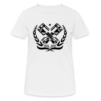 PISTONS RACE - T-shirt respirant Femme - blanc - Devant - AI Model Female 172 dark (172cm)