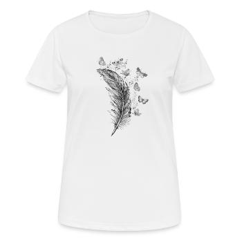 Vintage feather butterflies - Women's Breathable T-Shirt - white - Front - AI Model Female 172 dark (172cm)