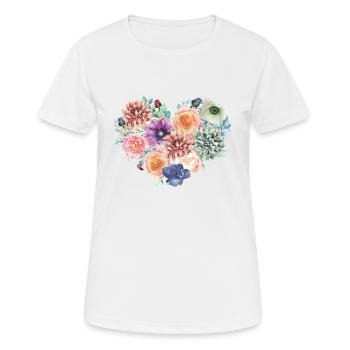 Vintage flower heart - Women's Breathable T-Shirt - white - Front - AI Model Female 172 dark (172cm)
