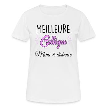 Meilleure Collègue Citation Femme - T-shirt respirant Femme - blanc - Devant - AI Model Female 172 dark (172cm)
