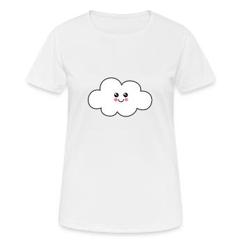 Cloud | Cute | face - Women's Breathable T-Shirt - white - Front - AI Model Female 172 dark (172cm)