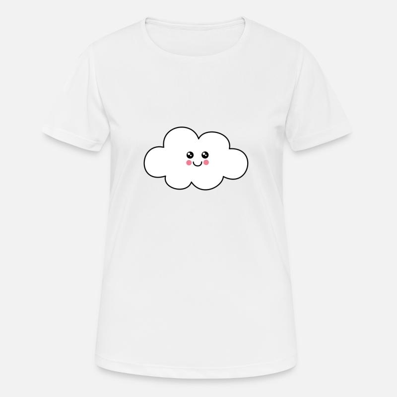 Cloud | Cute | face - Women's Breathable T-Shirt - white