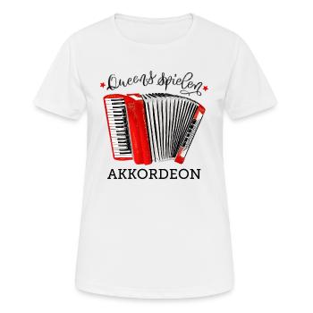 Queens spielen Akkordeon - Frauen T-Shirt atmungsaktiv - Weiß - Vorne - AI Model Female 172 dark (172cm)