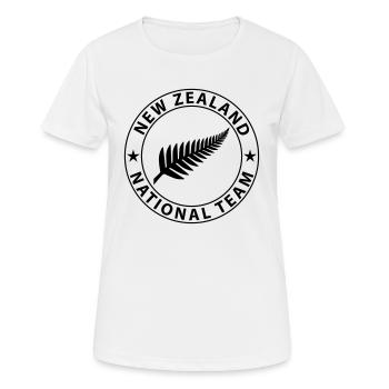 New Zealand Team Design - Frauen T-Shirt atmungsaktiv - Weiß - Vorne - AI Model Female 172 dark (172cm)