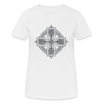 Celtic cross - Women's Breathable T-Shirt - white - Front - AI Model Female 172 dark (172cm)