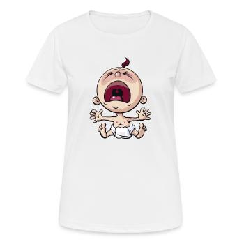 Le bébé pleure. - T-shirt respirant Femme - blanc - Devant - AI Model Female 172 dark (172cm)