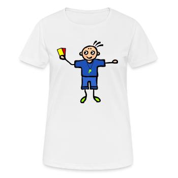 Arbitre de football Carton rouge et jaune - T-shirt respirant Femme - blanc - Devant - AI Model Female 172 dark (172cm)