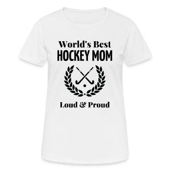 La meilleure maman de hockey au monde - T-shirt respirant Femme - blanc - Devant - AI Model Female 172 dark (172cm)