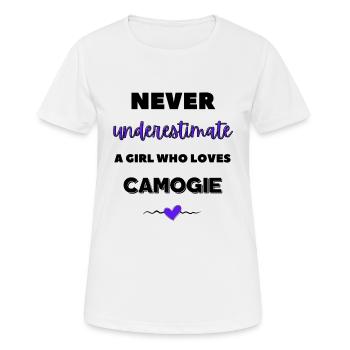 Never underestimate a girl who loves camogie - Women's Breathable T-Shirt - white - Front - AI Model Female 172 dark (172cm)