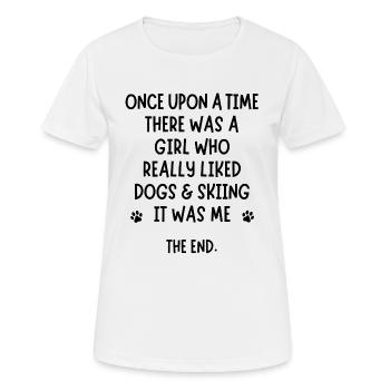 Une fille qui aimait vraiment le ski et les chiens. - T-shirt respirant Femme - blanc - Devant - AI Model Female 172 dark (172cm)