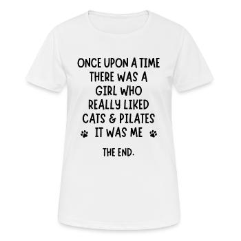Une fille qui aimait vraiment les chats et le pilates - T-shirt respirant Femme - blanc - Devant - AI Model Female 172 dark (172cm)