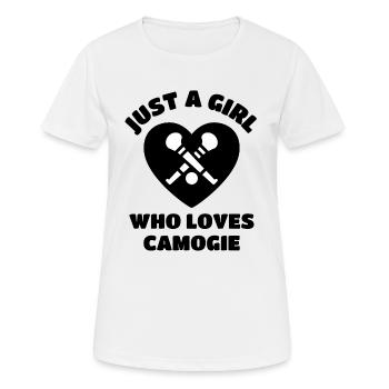 Just a girl who loves camogie. - Women's Breathable T-Shirt - white - Front - AI Model Female 172 dark (172cm)