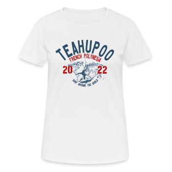 Surf around the world Teahupoo blc - T-shirt respirant Femme - blanc - Devant - AI Model Female 172 dark (172cm)
