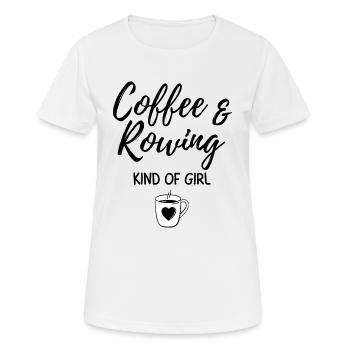 Café et aviron genre de fille. - T-shirt respirant Femme - blanc - Devant - AI Model Female 172 dark (172cm)