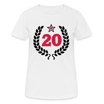 20 - Zwanzig - Birthday - runder Geburtstag - Frauen T-Shirt atmungsaktiv - Weiß - Vorne - AI Model Female 172 dark (172cm)