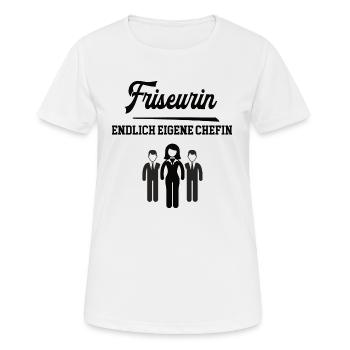 Friseurin Chefin Selbstständigkeit Firma Gründen - Frauen T-Shirt atmungsaktiv - Weiß - Vorne - AI Model Female 172 dark (172cm)