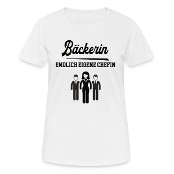 Bäckerin Chefin Selbstständigkeit Firma Gründen - Frauen T-Shirt atmungsaktiv - Weiß - Vorne - AI Model Female 172 dark (172cm)