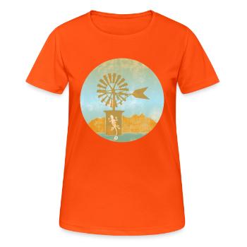 Moulin à vent - Baléares - T-shirt respirant Femme - orange néon - Devant - AI Model Female 172 dark (172cm)