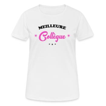 Meilleure Collègue - T-shirt respirant Femme - blanc - Devant - AI Model Female 172 dark (172cm)