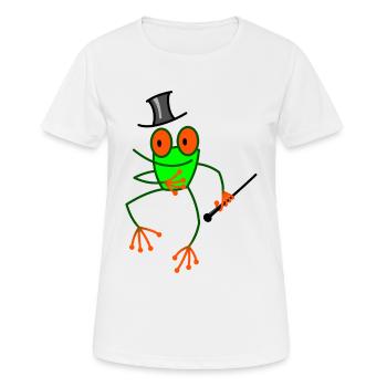Tanzender Frosch - Frauen T-Shirt atmungsaktiv - Weiß - Vorne - AI Model Female 172 dark (172cm)