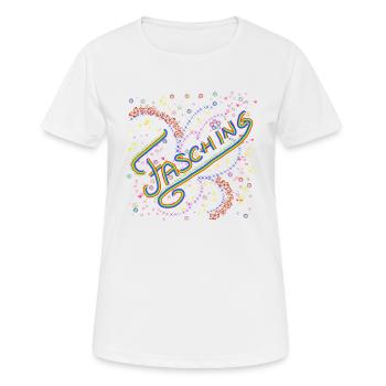 Fasching - Frauen T-Shirt atmungsaktiv - Weiß - Vorne - AI Model Female 172 dark (172cm)