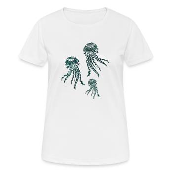 Quallen - Frauen T-Shirt atmungsaktiv - Weiß - Vorne - AI Model Female 172 dark (172cm)