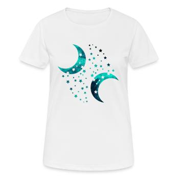 Mond und Sterne - Frauen T-Shirt atmungsaktiv - Weiß - Vorne - AI Model Female 172 dark (172cm)