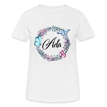 Ada, name, lettering, flower wreath, gift - Women's Breathable T-Shirt - white - Front - AI Model Female 172 dark (172cm)