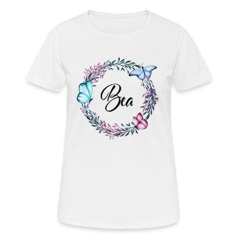 Bea, nom, lettrage, couronne de fleurs, cadeau - T-shirt respirant Femme - blanc - Devant - AI Model Female 172 dark (172cm)