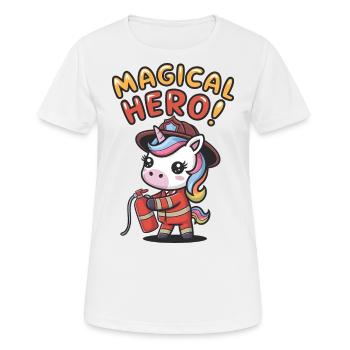 Héros magique ! - T-shirt respirant Femme - blanc - Devant - AI Model Female 172 dark (172cm)