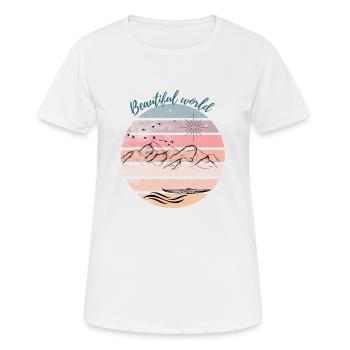 Le lac à la montagne - T-shirt respirant Femme - blanc - Devant - AI Model Female 172 dark (172cm)