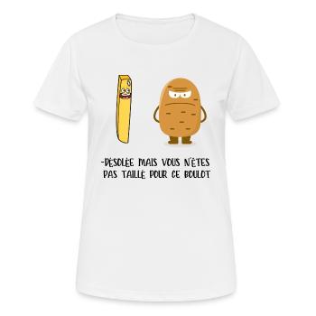 désolée mais vous n'avez pas le profil - T-shirt respirant Femme - blanc - Devant - AI Model Female 172 dark (172cm)