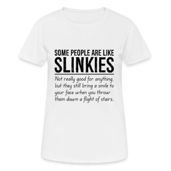 Certaines personnes sont comme des slinkies - T-shirt respirant Femme - blanc - Devant - AI Model Female 172 dark (172cm)