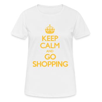 Keep Cam and GO Shopping - Frauen T-Shirt atmungsaktiv - Weiß - Vorne - AI Model Female 172 dark (172cm)