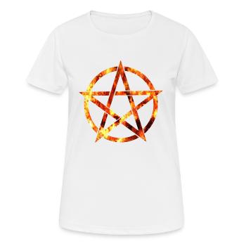pentagram from flames - Women's Breathable T-Shirt - white - Front - AI Model Female 172 dark (172cm)