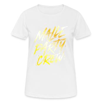 malle party crew gold - Women's Breathable T-Shirt - white - Front - AI Model Female 172 dark (172cm)