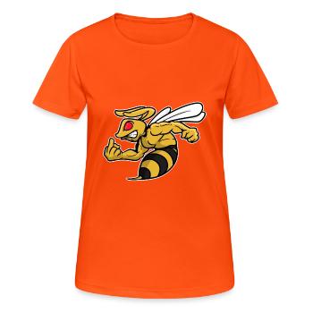 Abeille guêpe piquer le motif d'insecte du majeur - T-shirt respirant Femme - orange néon - Devant - AI Model Female 172 dark (172cm)