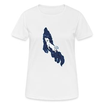 Wolf fly baby wolf drawing motif - Women's Breathable T-Shirt - white - Front - AI Model Female 172 dark (172cm)