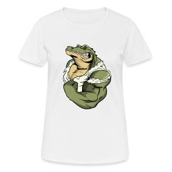 Motif de sport sportif musculaire crocodile fitness - T-shirt respirant Femme - blanc - Devant - AI Model Female 172 dark (172cm)