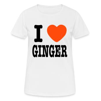 J'aime Ginger - T-shirt respirant Femme - blanc - Devant - AI Model Female 172 dark (172cm)